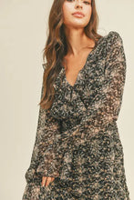 Load image into Gallery viewer, Black Floral Mini Dress