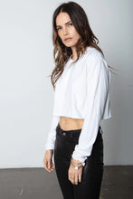 Load image into Gallery viewer, The Boyfriend LS Crop Tee- White