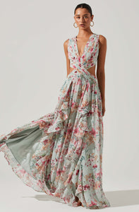 Noya Floral Cut Out Maxi Dress