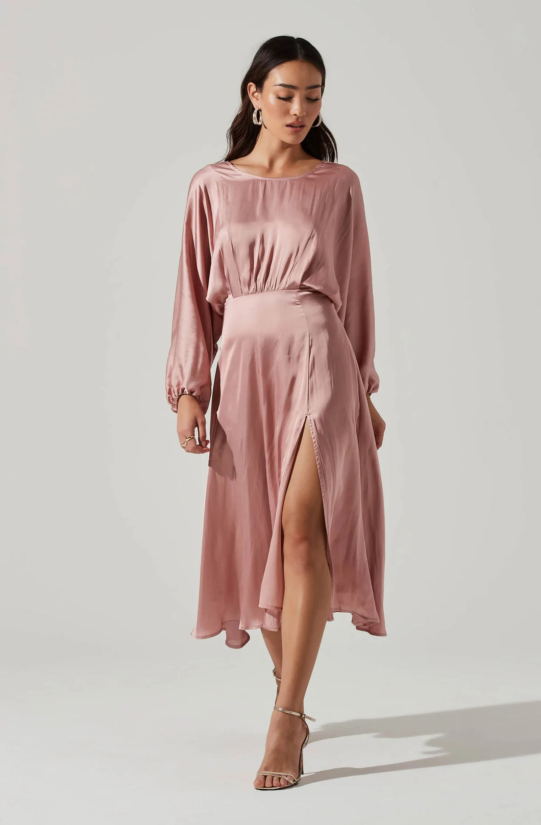 Marin Dolman Sleeve Dress - Mauve