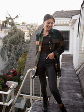 Load image into Gallery viewer, Navy Tartan Fringe Shacket
